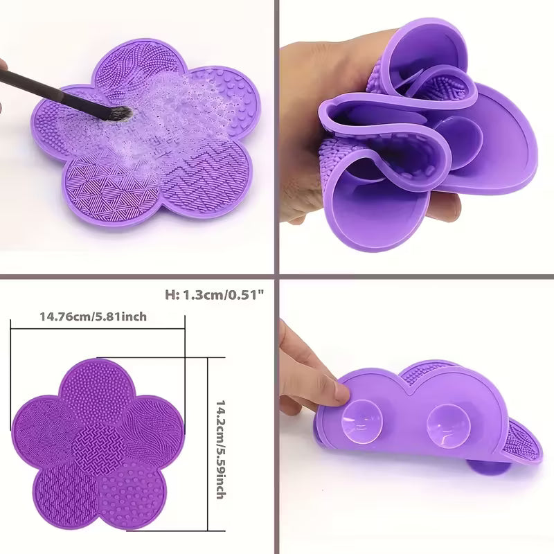 A Flower-Shaped Silicone Cleaning Mat for Makeup Brushes