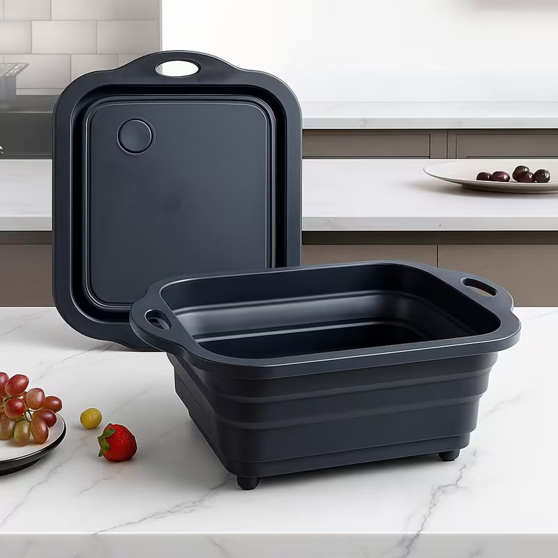 3-in-1 Foldable Cutting Board with Built-in Sink