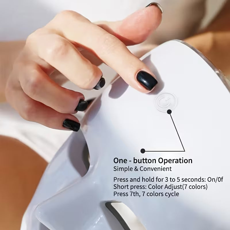 7-Color Facial Mask Device with USB- Light Beige Care