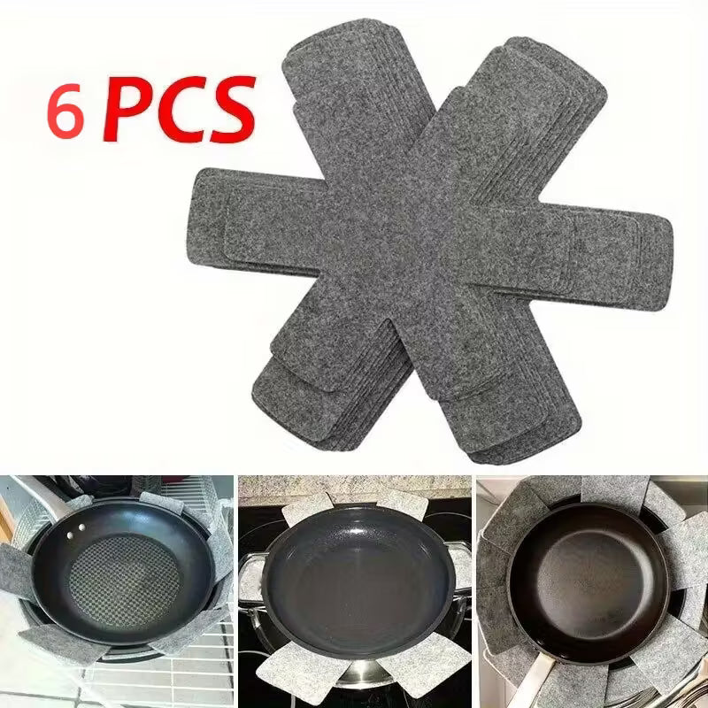 6 Non-Stick Felt Pan Protection Pads