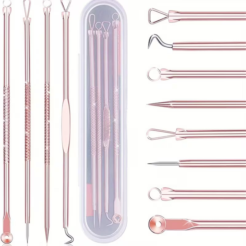 4 Pcs Rose Golden Blackhead Tools Set