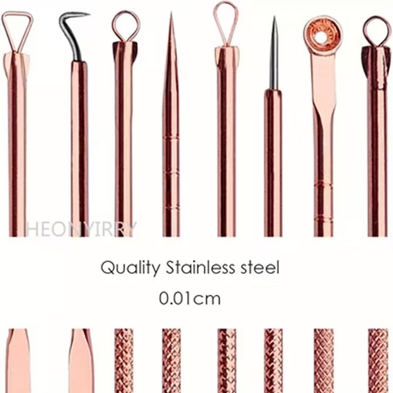 4 Pcs Rose Golden Blackhead Tools Set