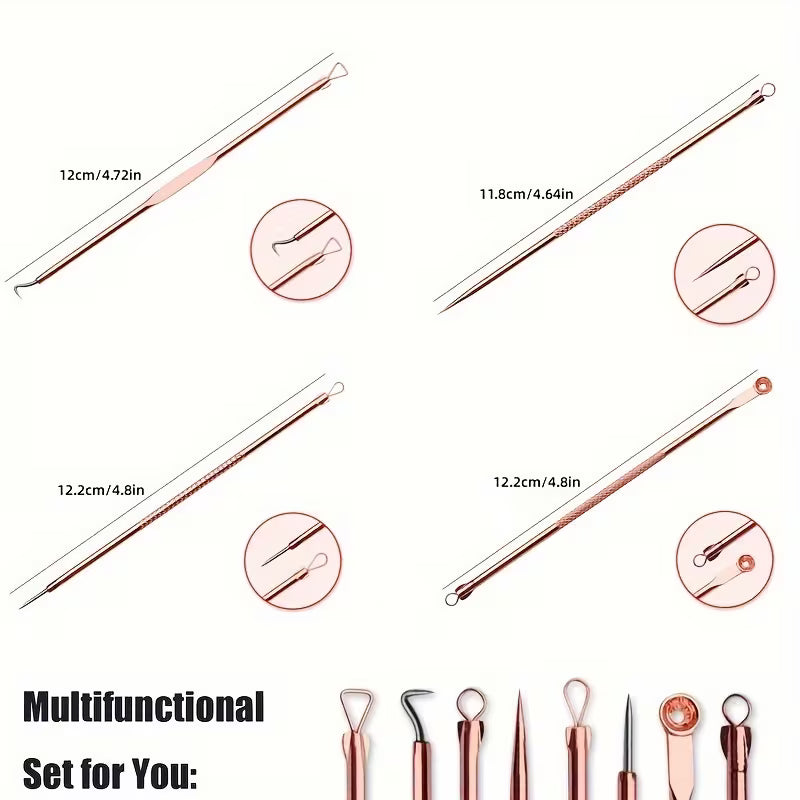 4 Pcs Rose Golden Blackhead Tools Set