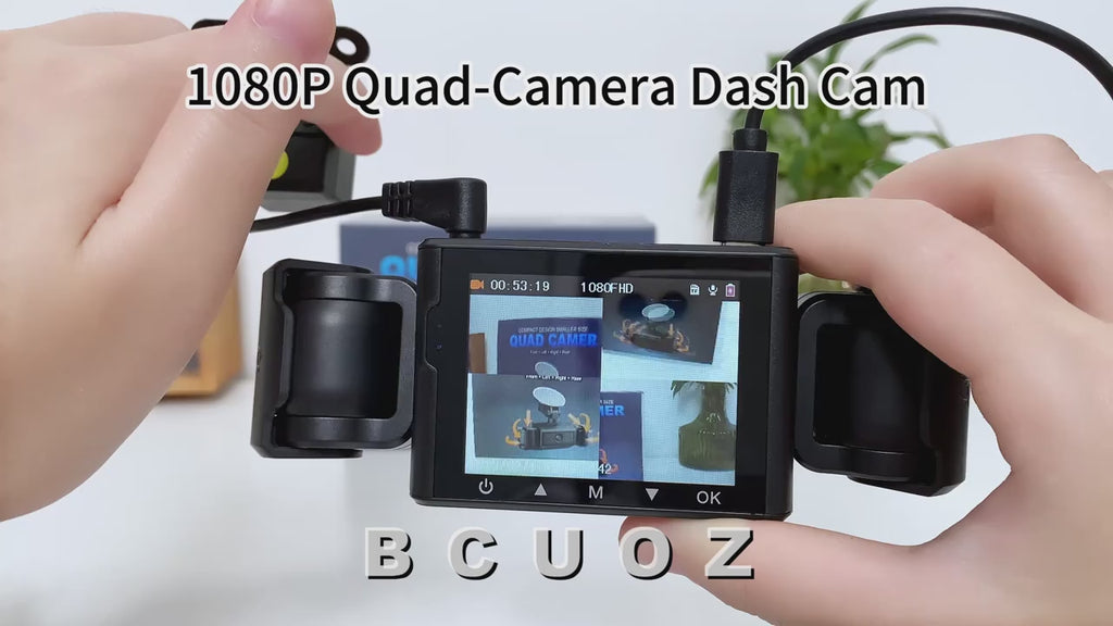 [1080P Night Vision] 360° 4-Lens 1080P Car Accessories Dashcam